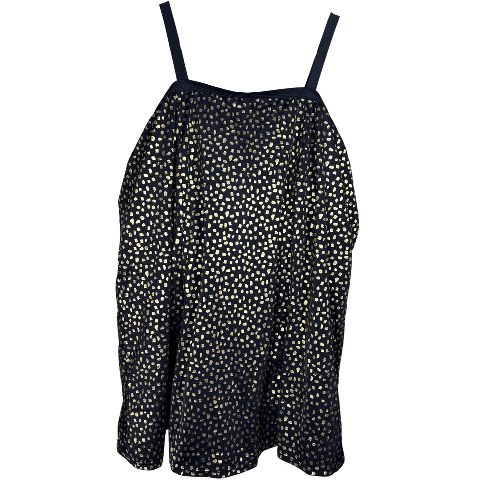 Swimsuits for all size 32 Black and metallic gold swim dress